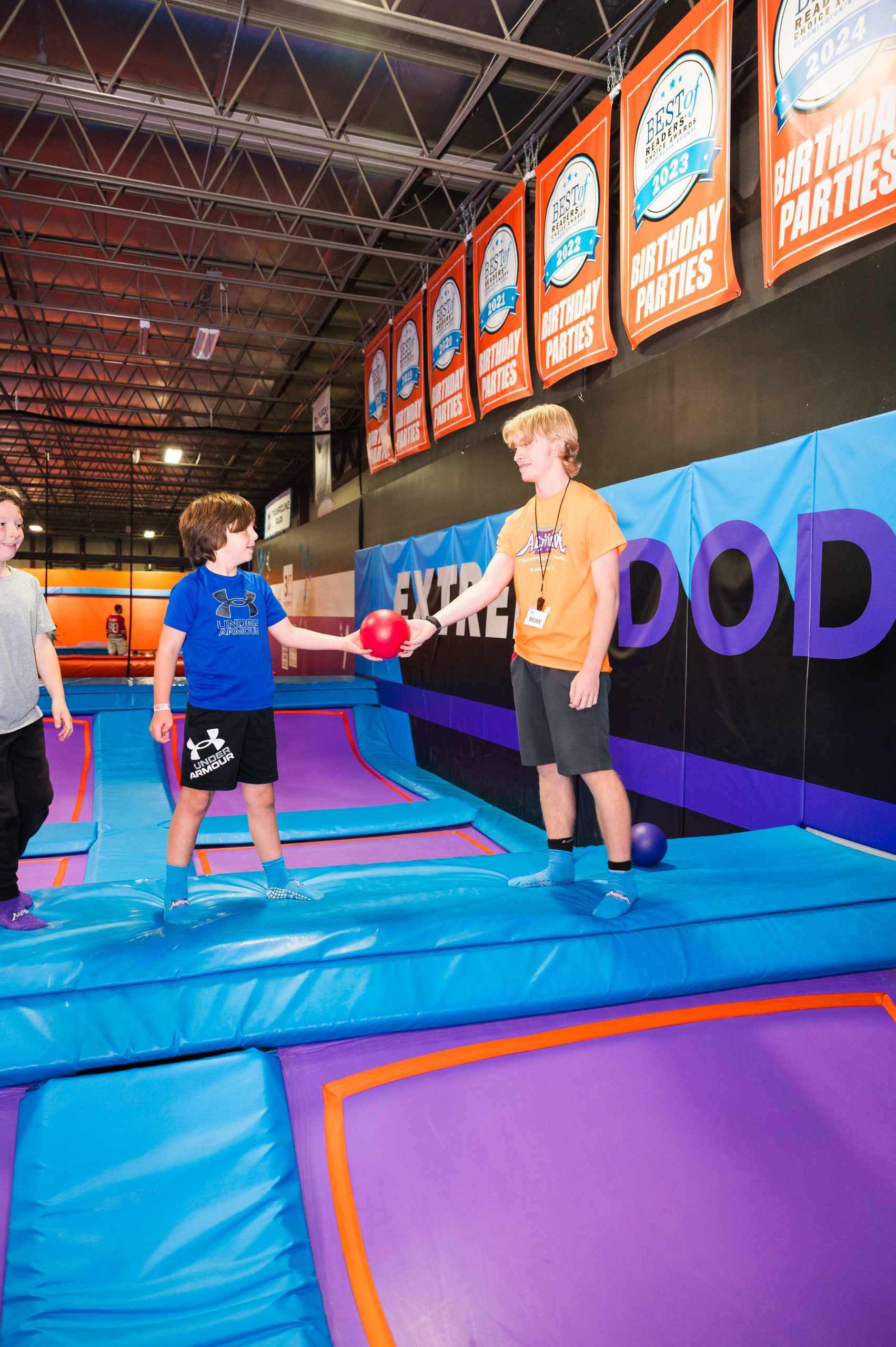 Altitude Bloomington Staff ensuring kids safety while playing dodgeball