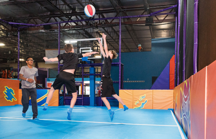play soccer or basketball on a trampoline at Altitude Trampoline Park in Bloomington, IL