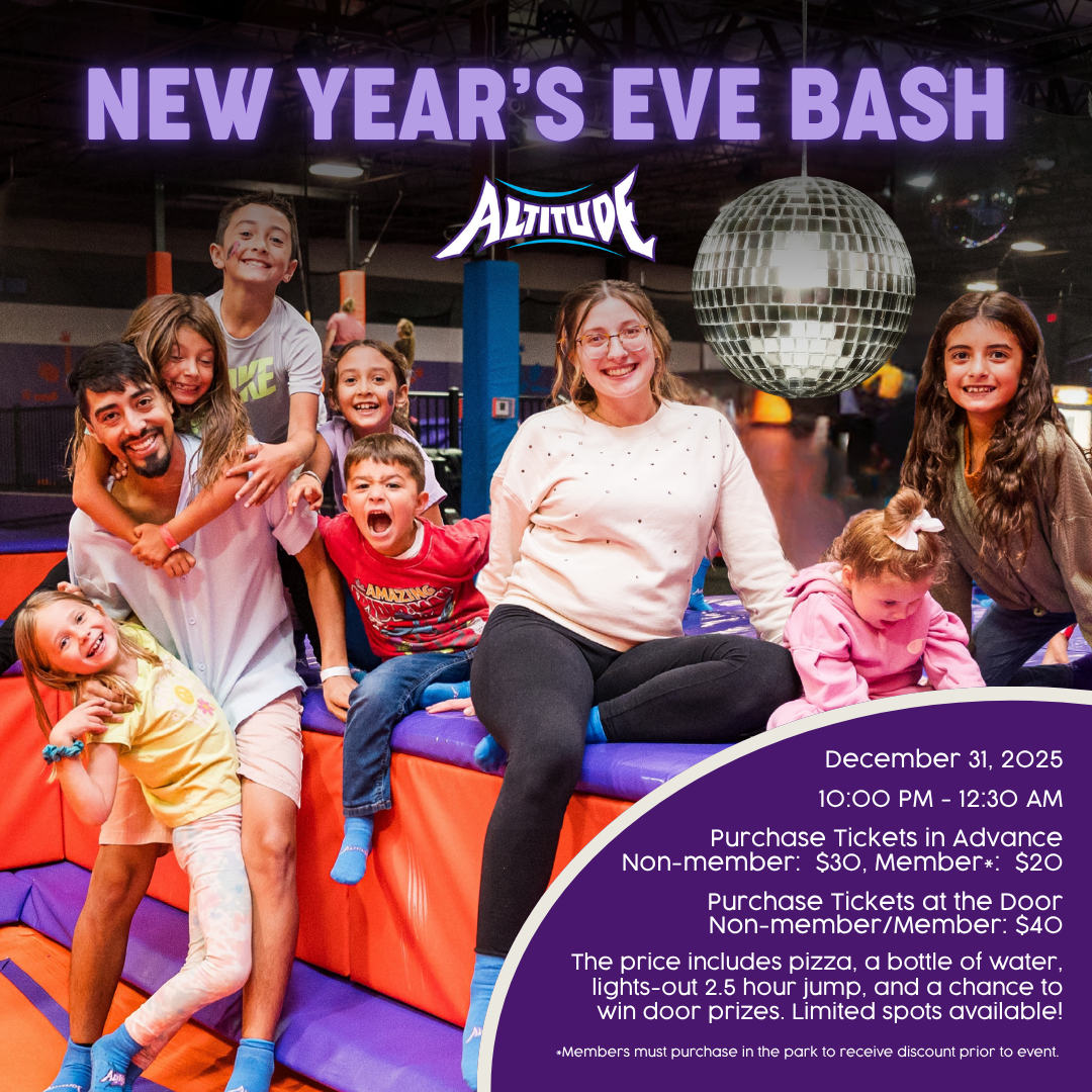 New Years Eve Bash at Altitude Trampoline Park in Bloomington, IL